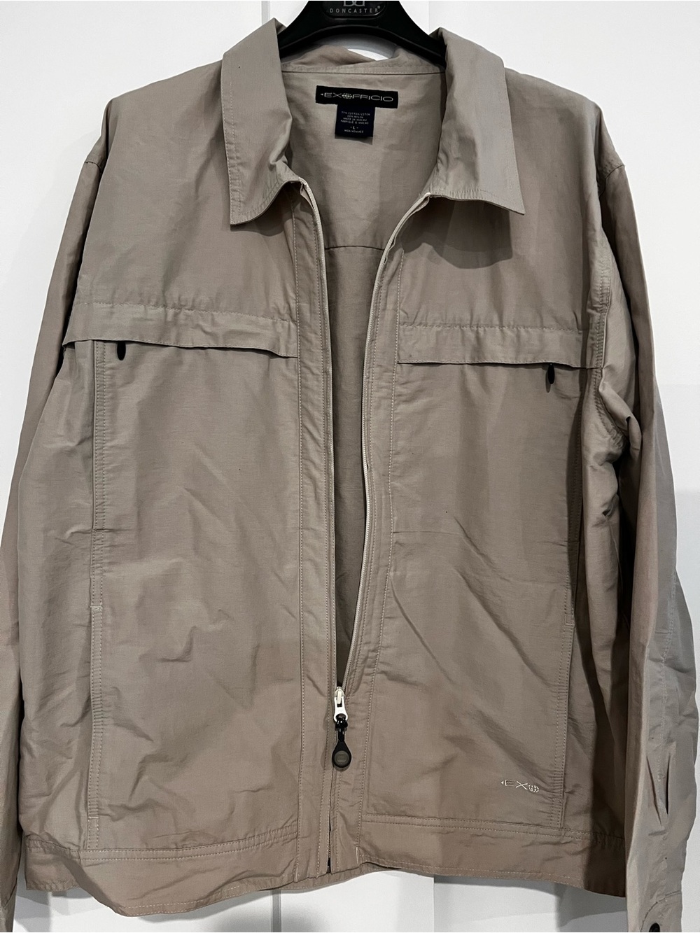 Men’s Weather-Resistant Zip Front Jacket by ExOfficio - Taupe L